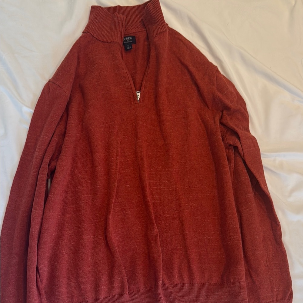 J. Crew Brown Zip Up Sweater Classic Knit